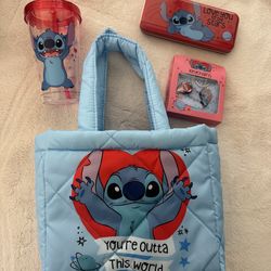 Stitch Bag, Cup, Tin, Keychain Set - NEW!!