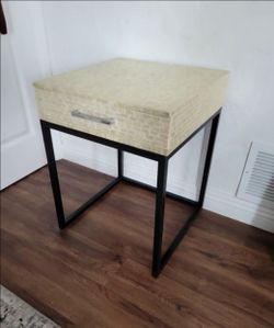 Mother of Pearl with Metal Drawer Side Table 18" W x 23" H x 18.5" D