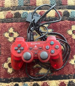 Red Transparent/Clear DualShock 2 PS2 Playstation 2 Controller