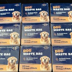 NEW All 9 Boxes For $15 [810 Bags Total] For Pet Waste, Diapers, Trash, Etc. 