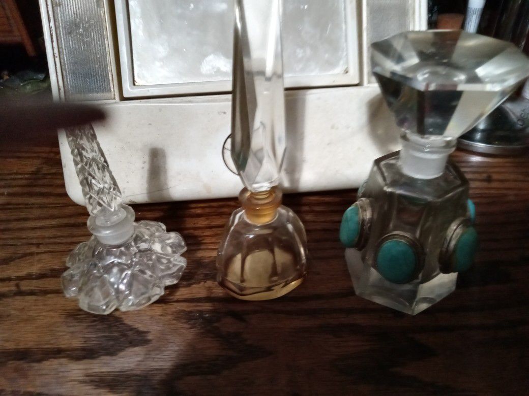 Three Cologne Bottles Two Are Antique