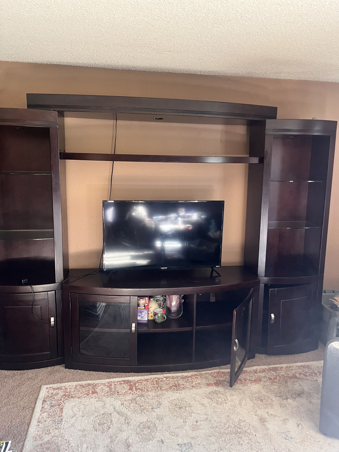 Entertainment Center With Lights Above Heavy Duty