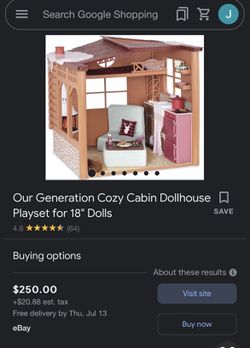 Our Generation Cozy Cabin Dollhouse Playset for 18 Dolls