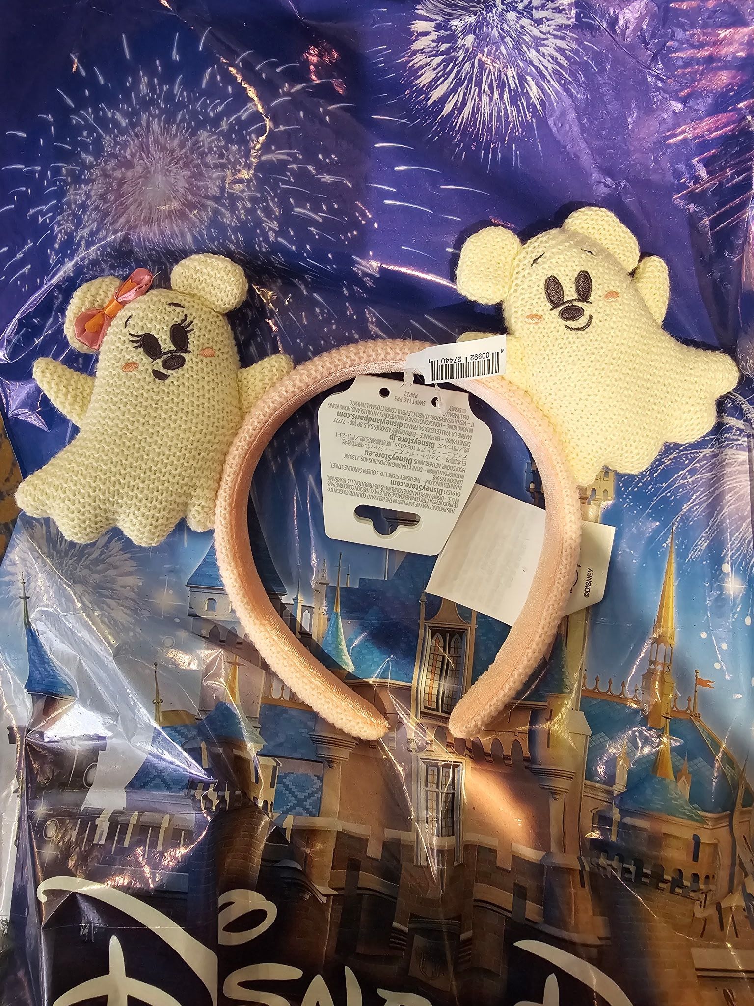 Viral Disney Parks 2025 Mickey and Minnie Mouse Ghost Ears Headband New with tags
