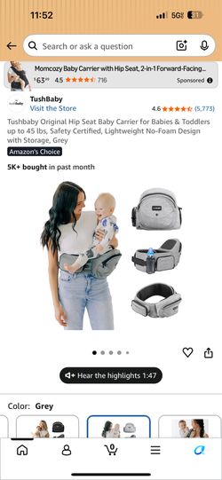 Tushbaby Gray new