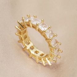 Gold Plated Crystal Chunky Ring