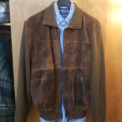 Mens Suede Leather Jacket Size M