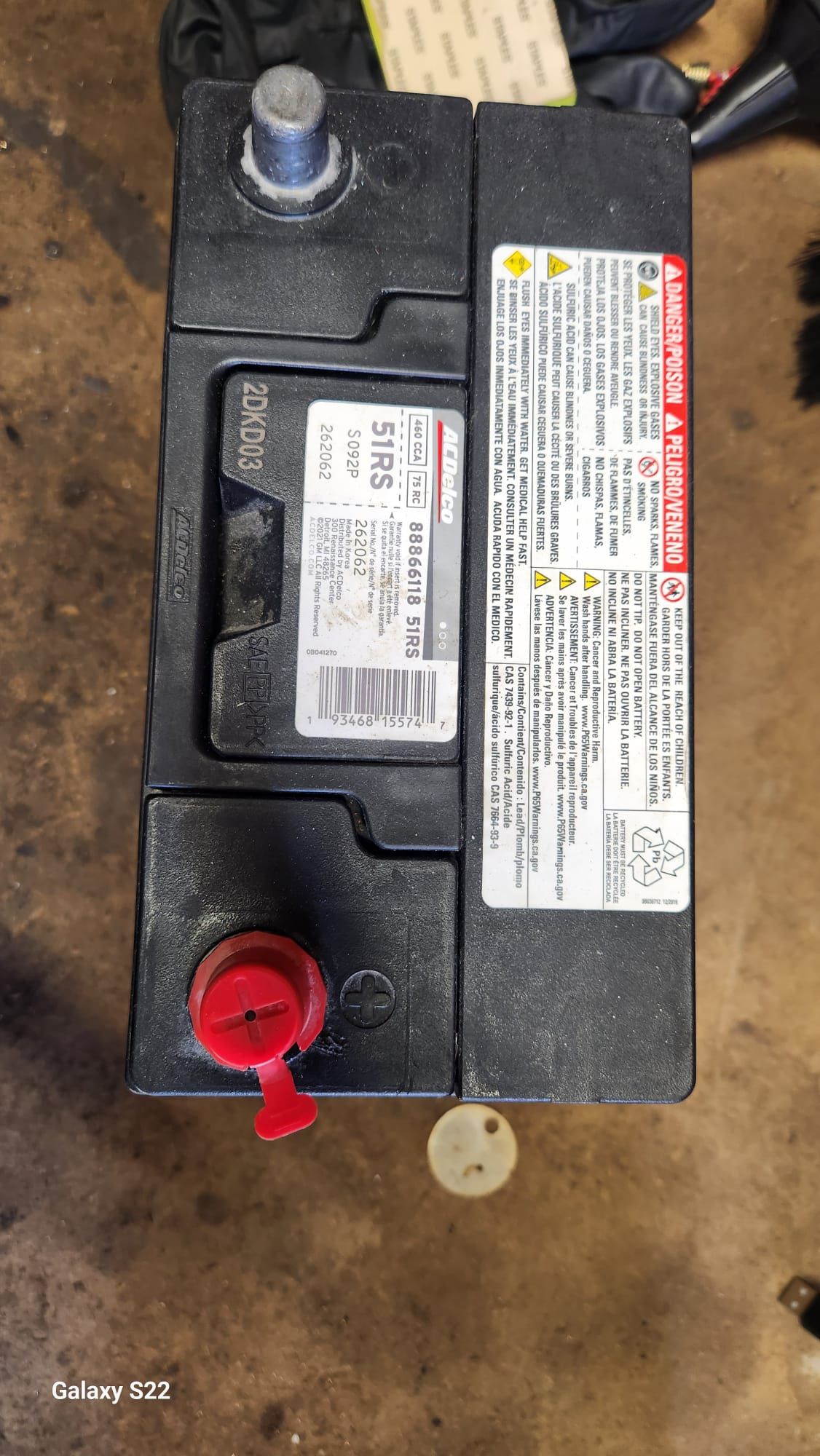 ACDelco Top Post Battery Group Size 51R - 51RS