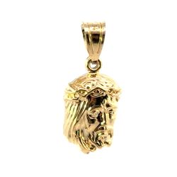 Men’s Woman’s 14k Yellow Gold 3/4” Inch Jesus Face Charm Pendant For Necklace GP3120235
