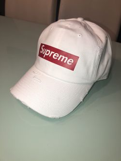 Supreme all white customized hat $40 NEW
