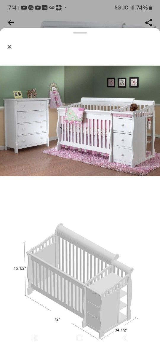 Sorelle Princeton Elite 4-in-1 Convertible Crib and Change Table,