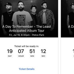 2 A Day to Remember Tickets