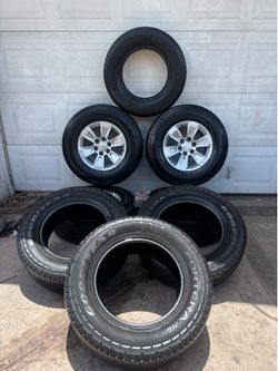 17 inch Chevy Silverado,Tahoe and Suburban whee with NEW Tires plus extra spare tires!!!!!