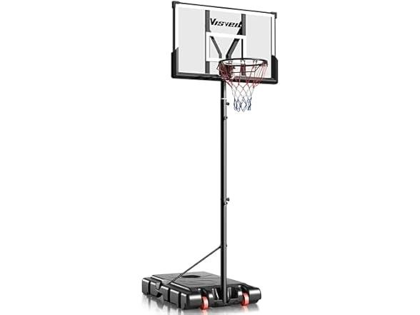 VISVEIL Basketball Hoop Portable Hoop System for Outdoor S003-21B 5'-10' Foot