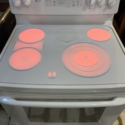 30” White GlassTop Double Oven GE Electric Stove FOR SALE!!!