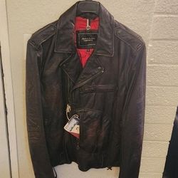 Vintage Leather Motorcycle Jacket - 1950's XL-Marc Moto -Denim & Leathers By Andrew Marc -NEVER WORN
