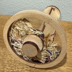 Beautiful Wooden Kaleidoscope w/Natural Plant Material Inside - Made In Switzerland