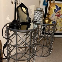 Side Tables Mirror Top 