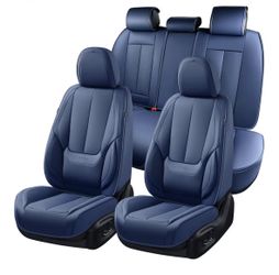 Coverado Seat Covers, Car Seat Covers Full Set, Leather Seat Covers for Cars, Car Seat Protector, Blue Car Seat Covers Front Seats and Back Seats Univ