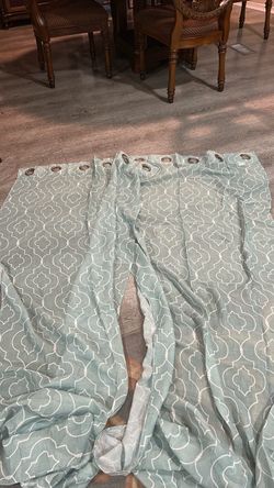 36” X 81”Teal Moroccan Trellis Grommet Curtain Panels