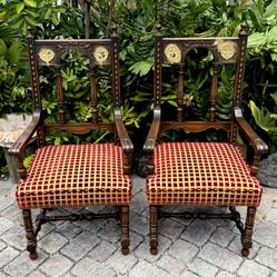 ⚡️  Set of 6 Antique French Gothic Revival Chairs Late 19th Century
