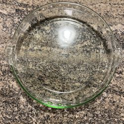 Martha Stewart Everyday MSE 9.5" Clear Green-Tinted Fluted Pie Dish #229