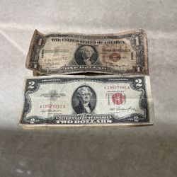 Rare one dollar bill rare, two dollar bill