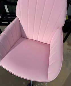 Velvet Pink  Desk Chair with Wheels and Ergonomic Backrest
