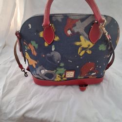 Dooney  And Bourke  Graffiti Style Blue And Red