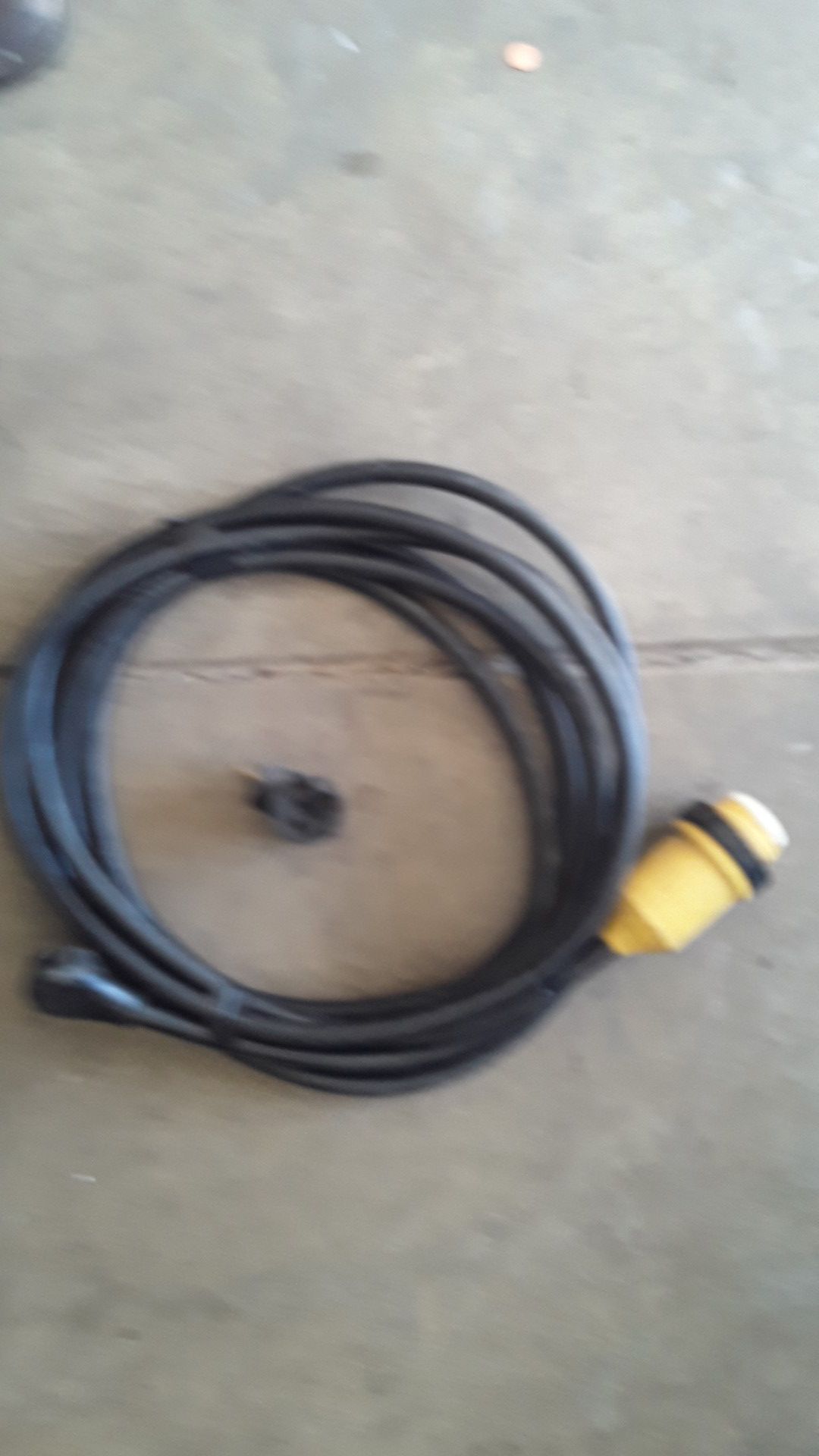 25' RV Power Cord 30 amp 125V with Rain tight twist lock and adapter.