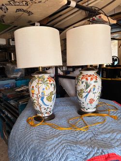 Oriental Accents Ceramic Bird Table Lamps Set of 2