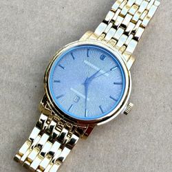 New in Box - Geoffrey Beene Blue Sapphire Men's Watch - Gold-tone Stainless Steel