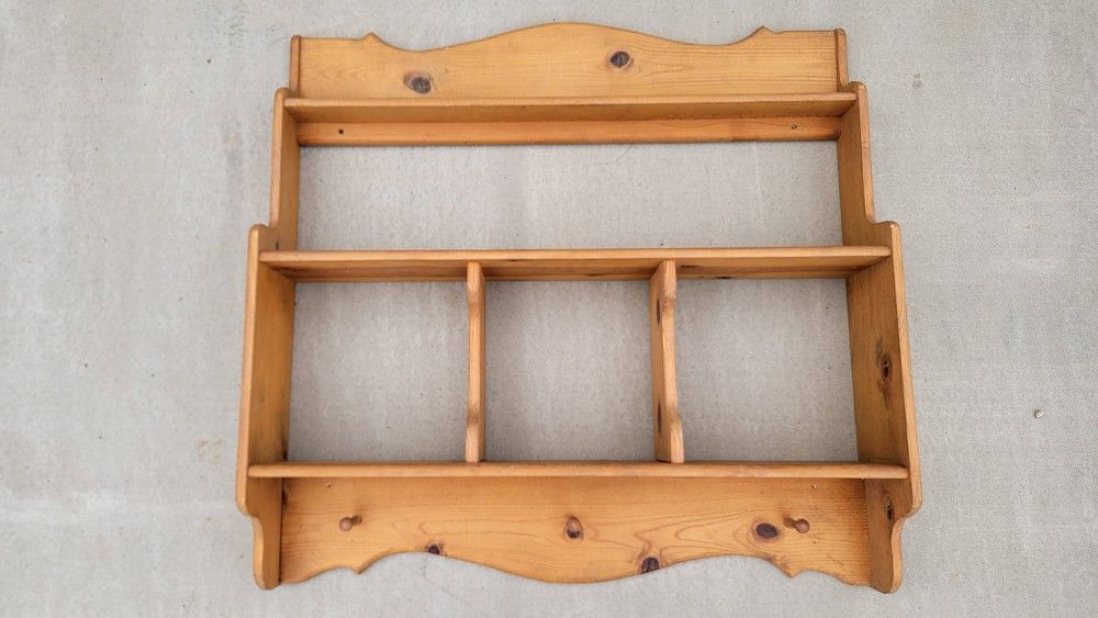 Solid Wood Hanging Shelf Storage Shelving Unit Coat Hat Hooks