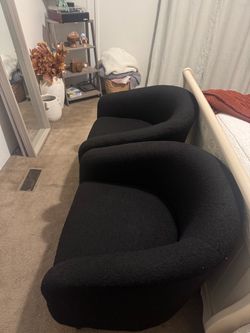 2  teddy material chairs