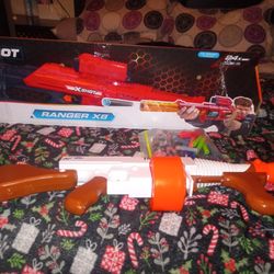 2 Children's Nerf Guns.  Fortnite. And Brand New In The Box Xshot Ranger X8