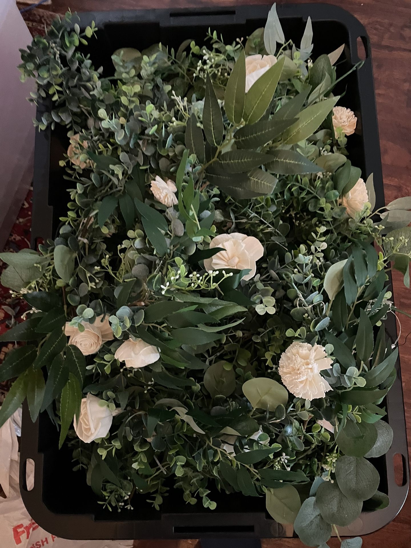Wedding Decorations - Vines With Lights, Flowers, Assorted Greenery