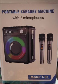 Portable Karaoke Machine with 2 Microphones