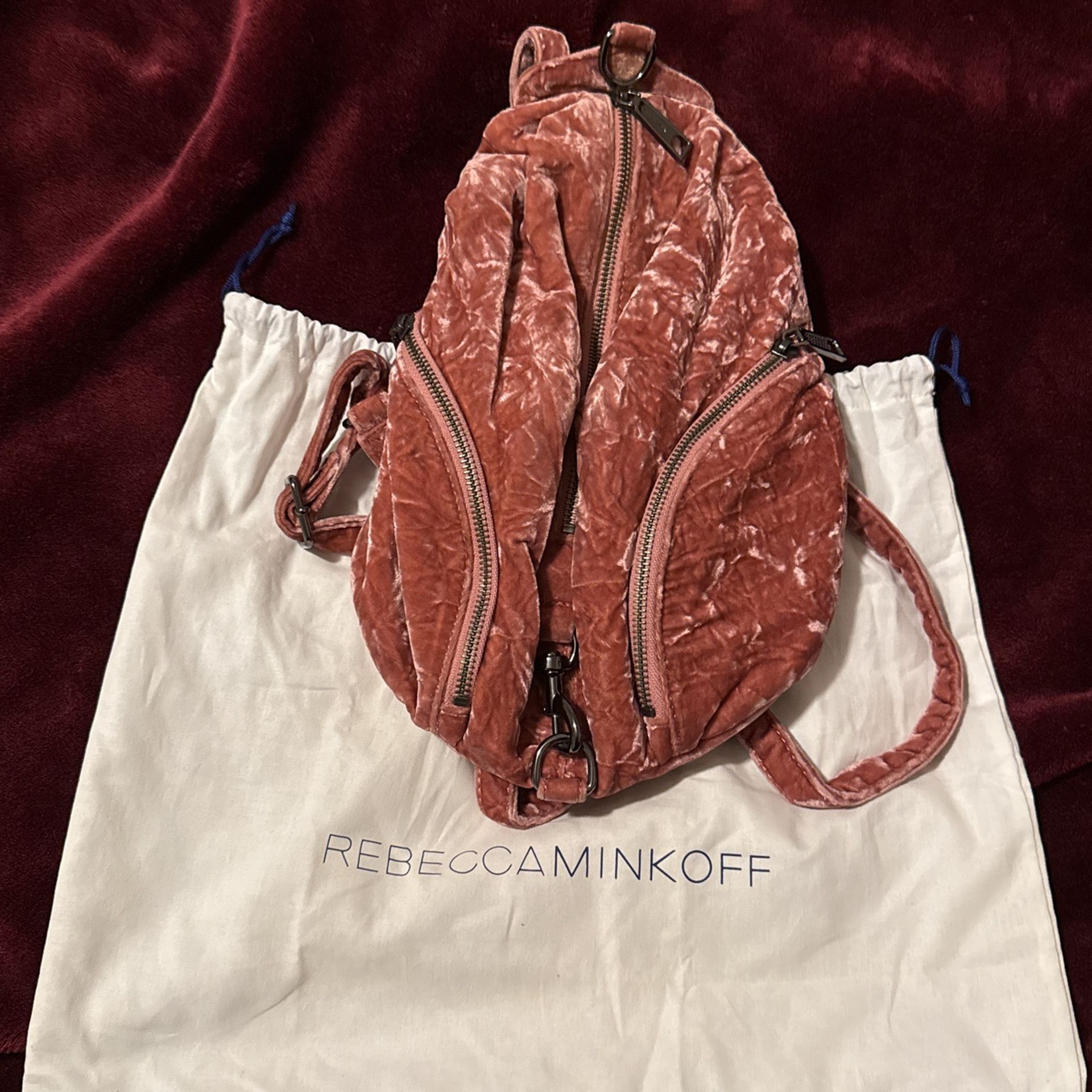 Rebecca Minkoff Velour Pink Backpack