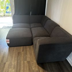 Coaster Sunny 5-Piece Upholstered Fabric Modular Sectional in Dark Charcoal