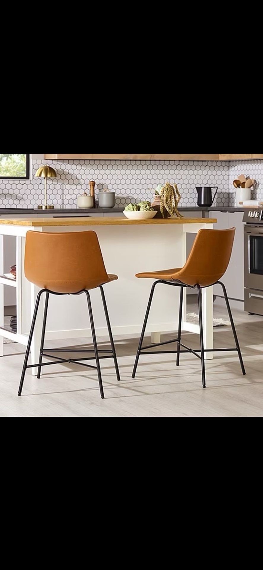 Walker Edison 2pcs Counter Height Stools
