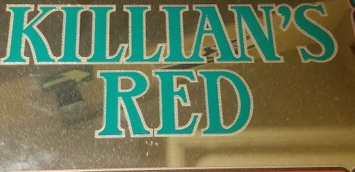 Killian's red Irish beer mirror sign.