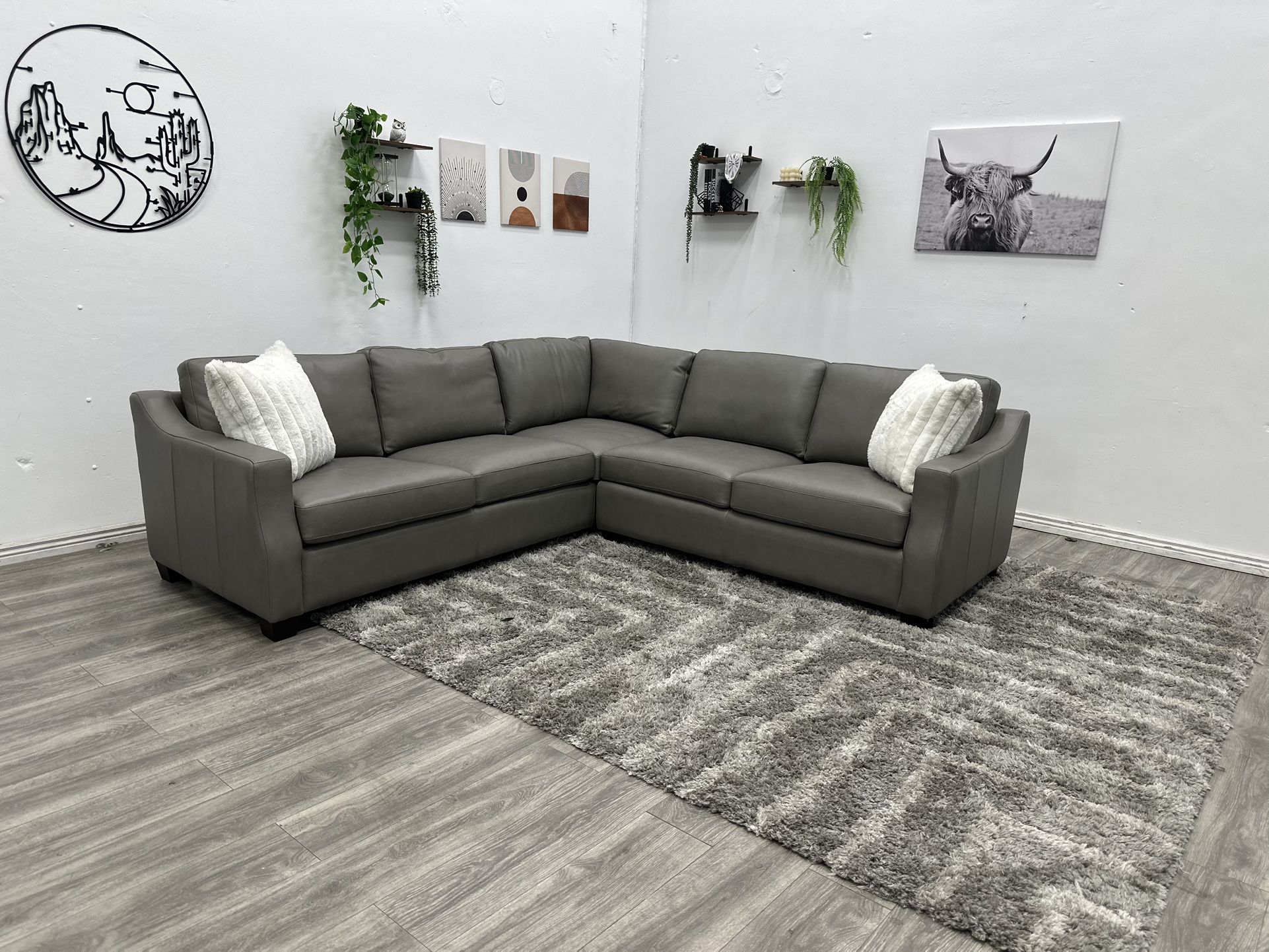 Leather Sectional Couch - Free Delivery