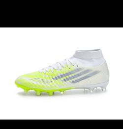 Womens ADIDAS F50 SPARKFUSION LEAGUE MID CUT FG/AG SOCCER CLEATS WHITE/YLW