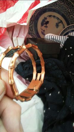 Copper bamboo bracelet