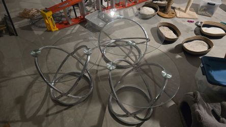 3 glass table set