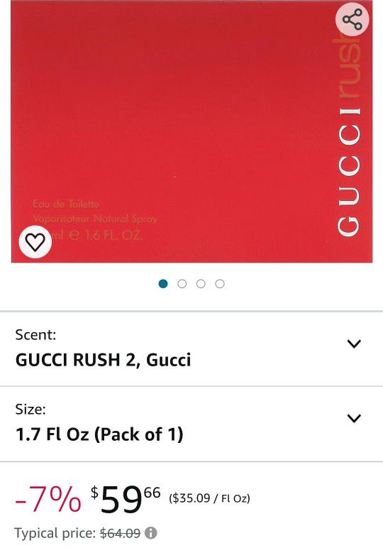 Gucci Rush Eau de Toilette Spray for Women, 1.6 Ounce, Red
