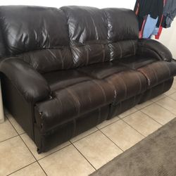 Leather Couch And Recliner 