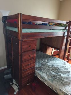 Bunk bed with desk etc.