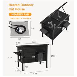 New cat house with heating pad