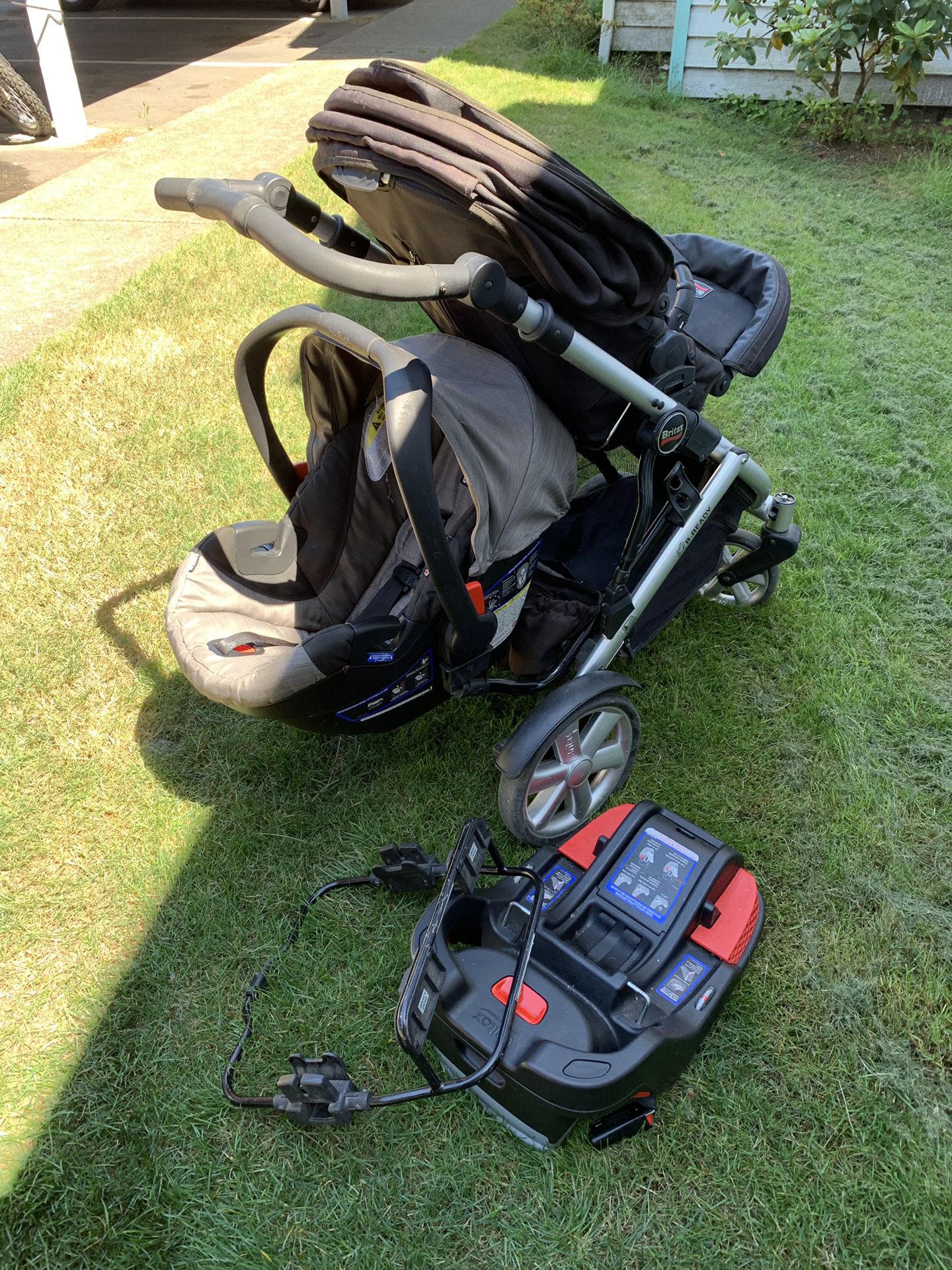 Britax double stroller with infant car seat